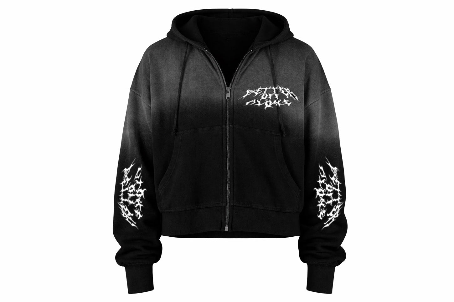 Better Off Alone Acid Wash Thermal Zip up
