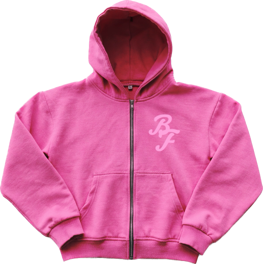 Heart Forever Embroidered Zip Up V2 (PINK)