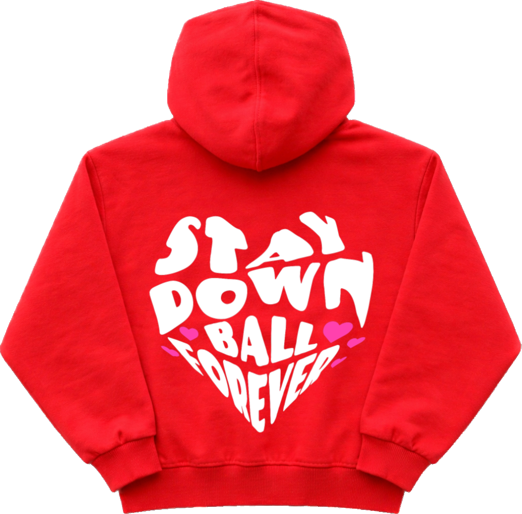 SmallWHeart Forever Embroidered Zip Up Hoodie V1 (RED)