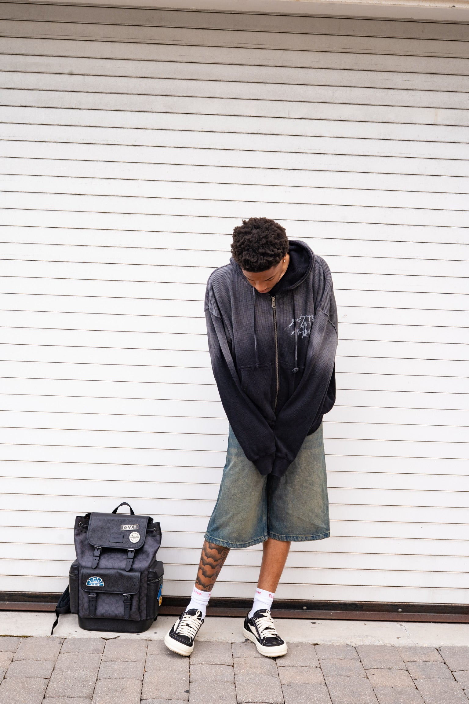 Better Off Alone Acid Wash Thermal Zip up