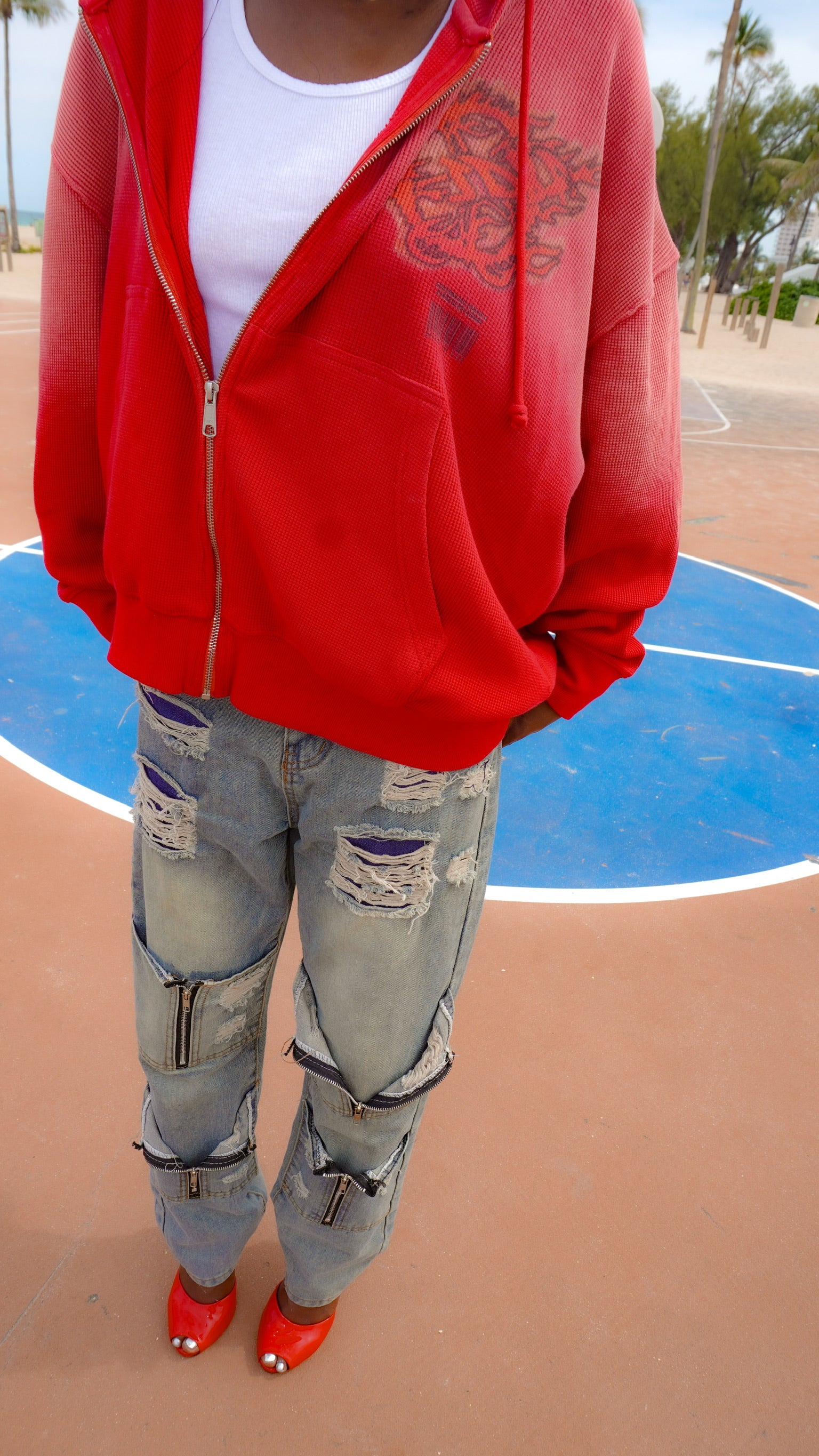 Thermal to be a kid zip up (red)