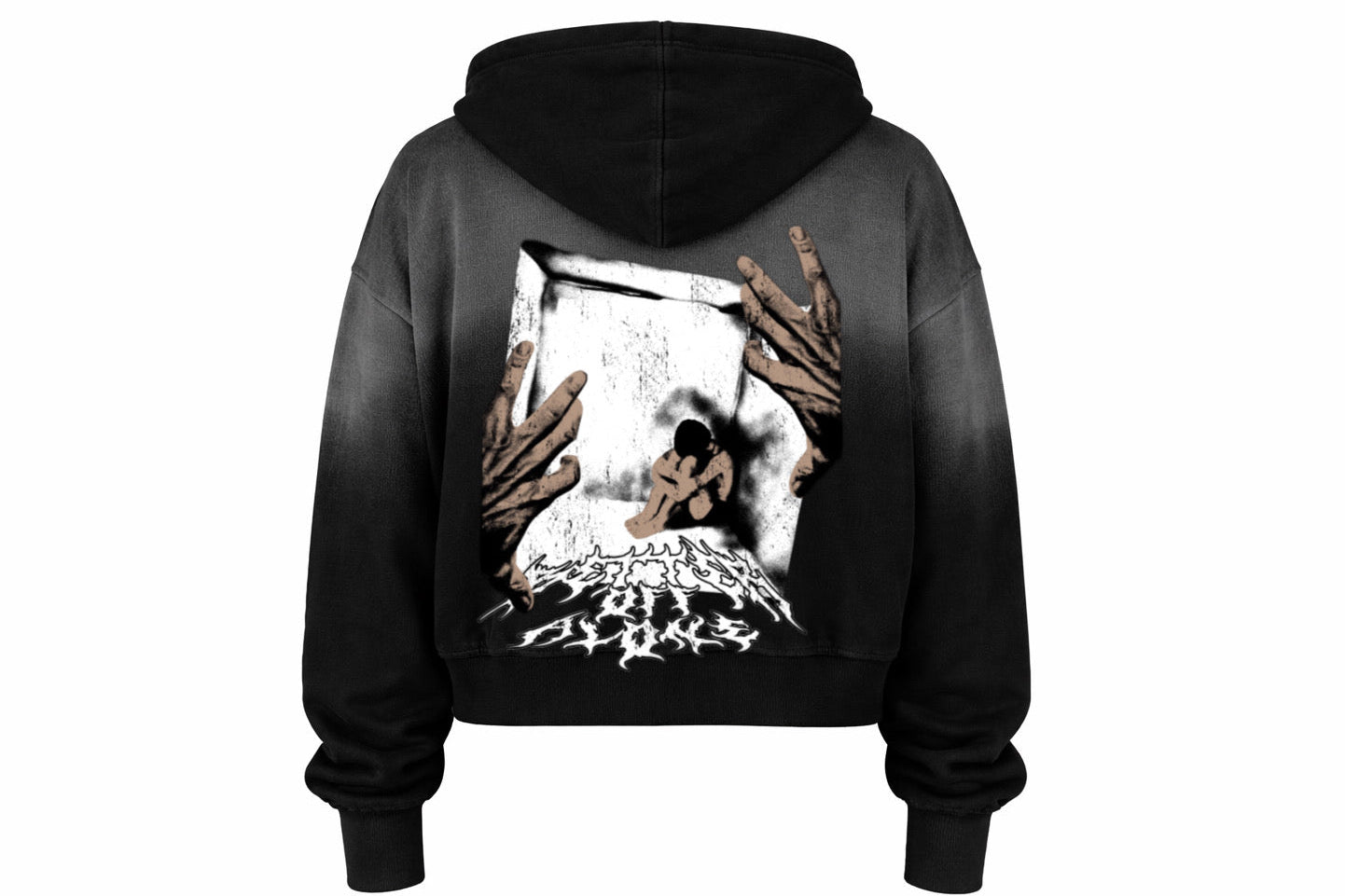 Better Off Alone Acid Wash Thermal Zip up
