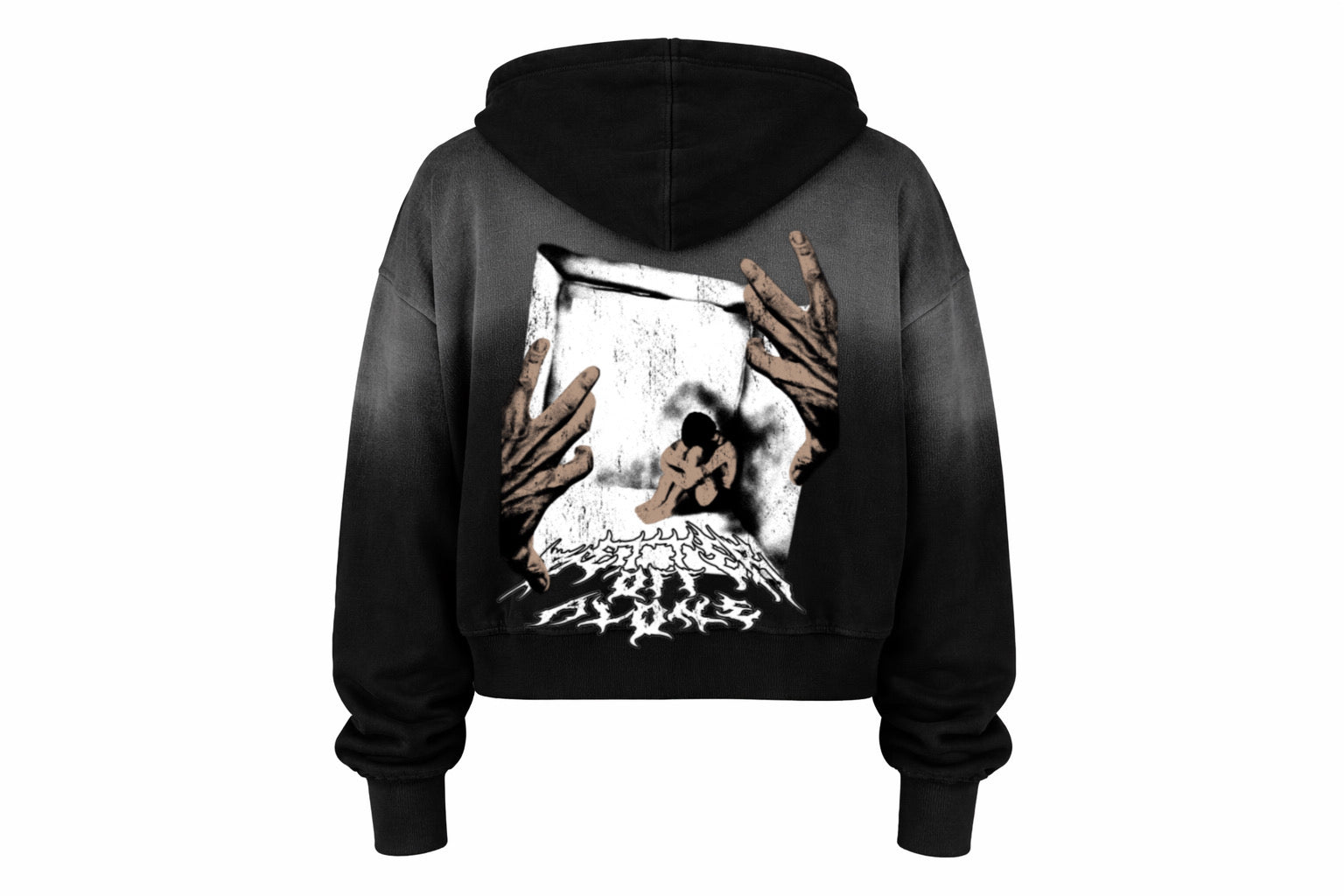 Better Off Alone Acid Wash Thermal Zip up (MADE TO ORDER)