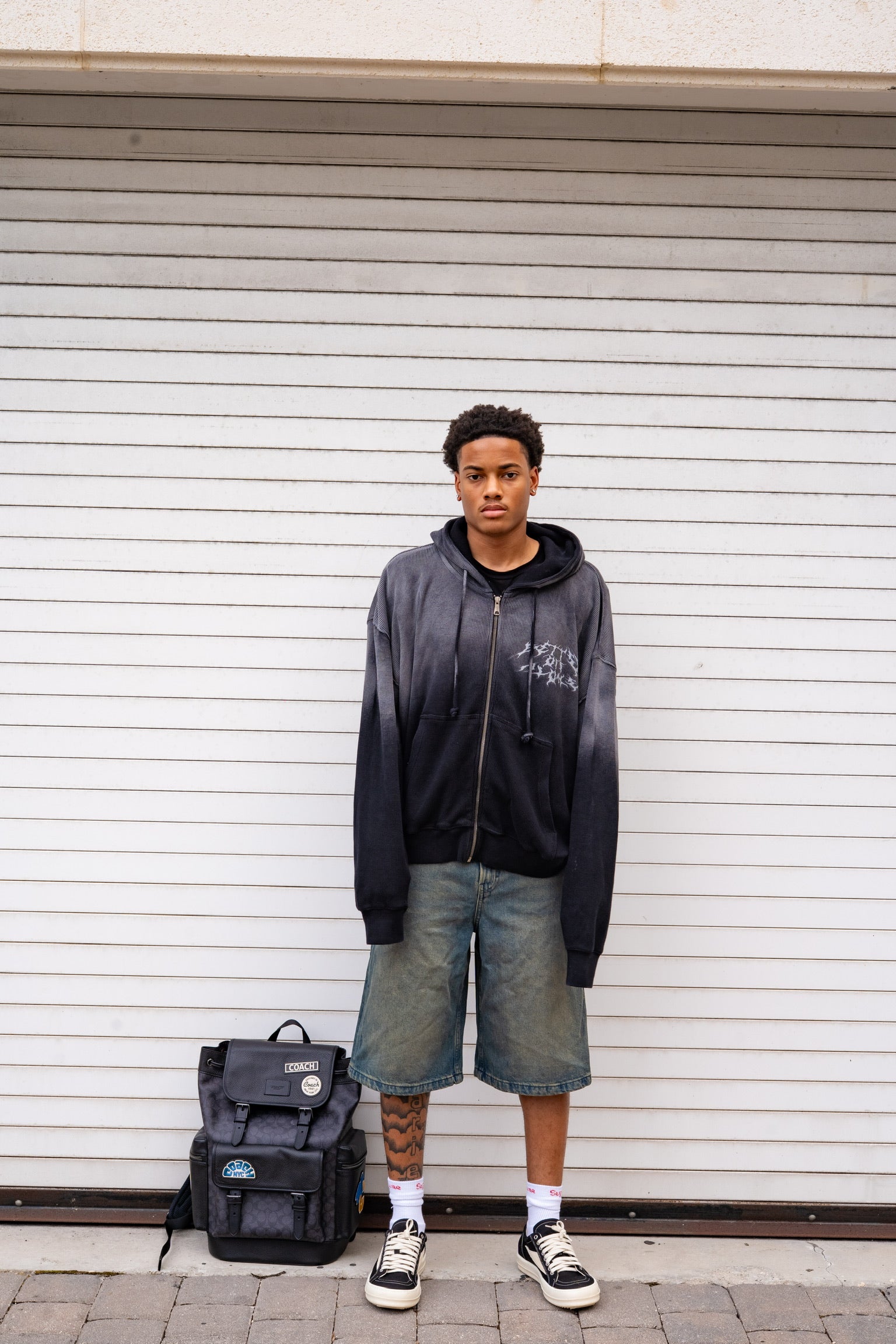 Better Off Alone Acid Wash Thermal Zip up