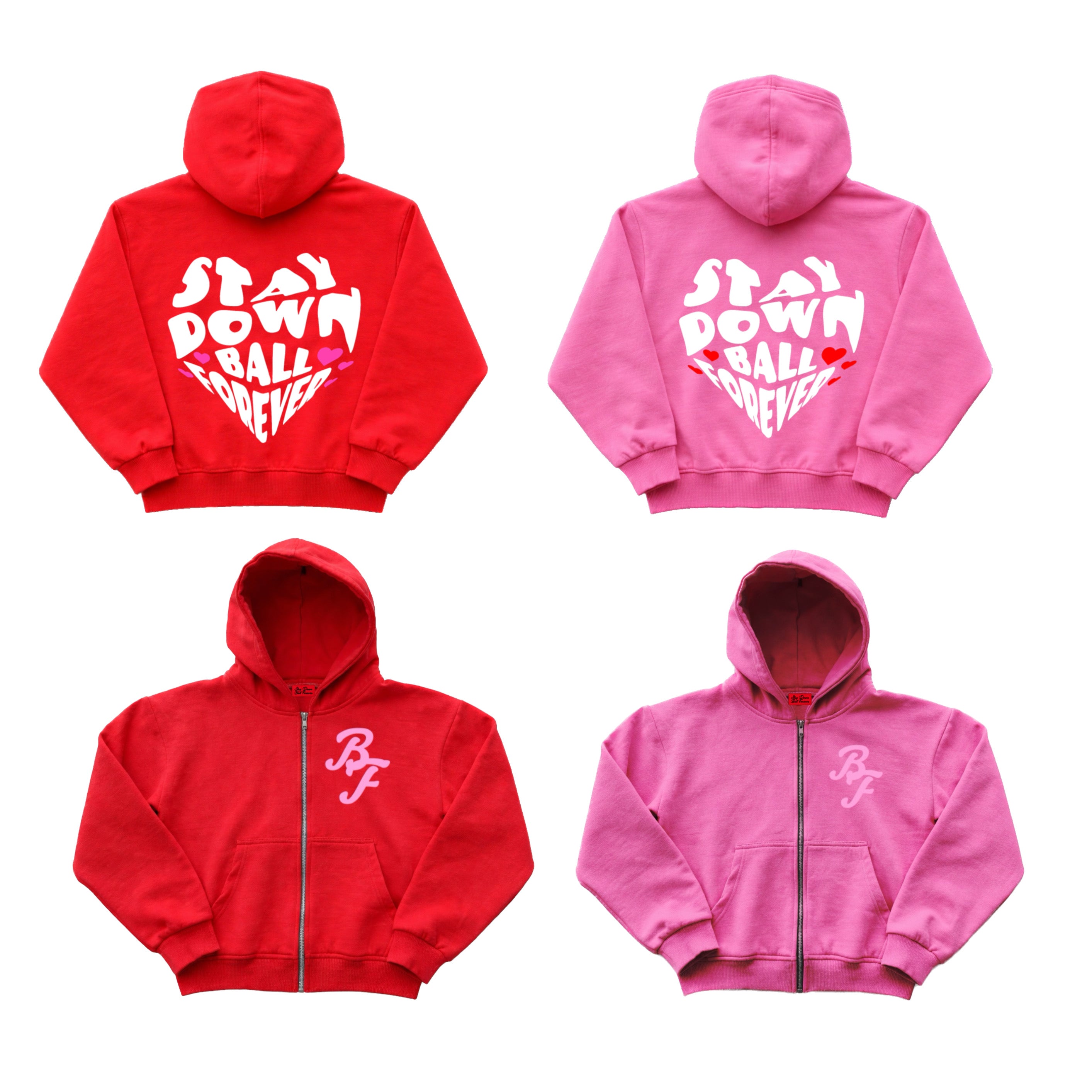 Heart Forever Embroidered Zip Up V2 (PINK)