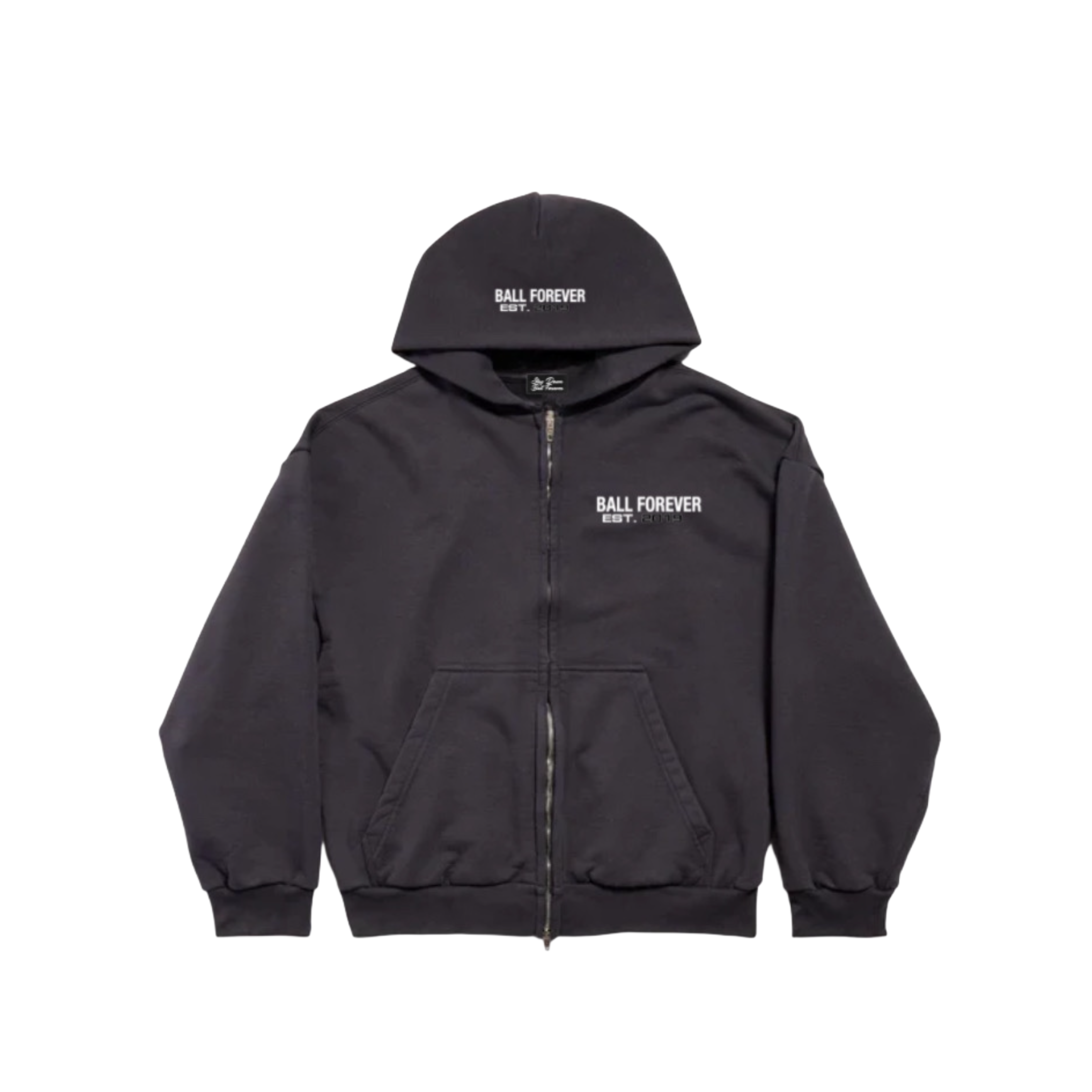 Ball Forever Est Dark Gray Embroidered logo Zip Up