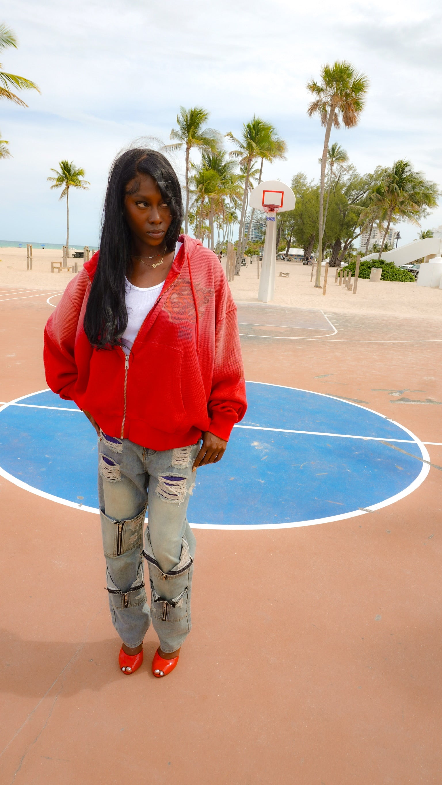 Thermal to be a kid zip up (red)