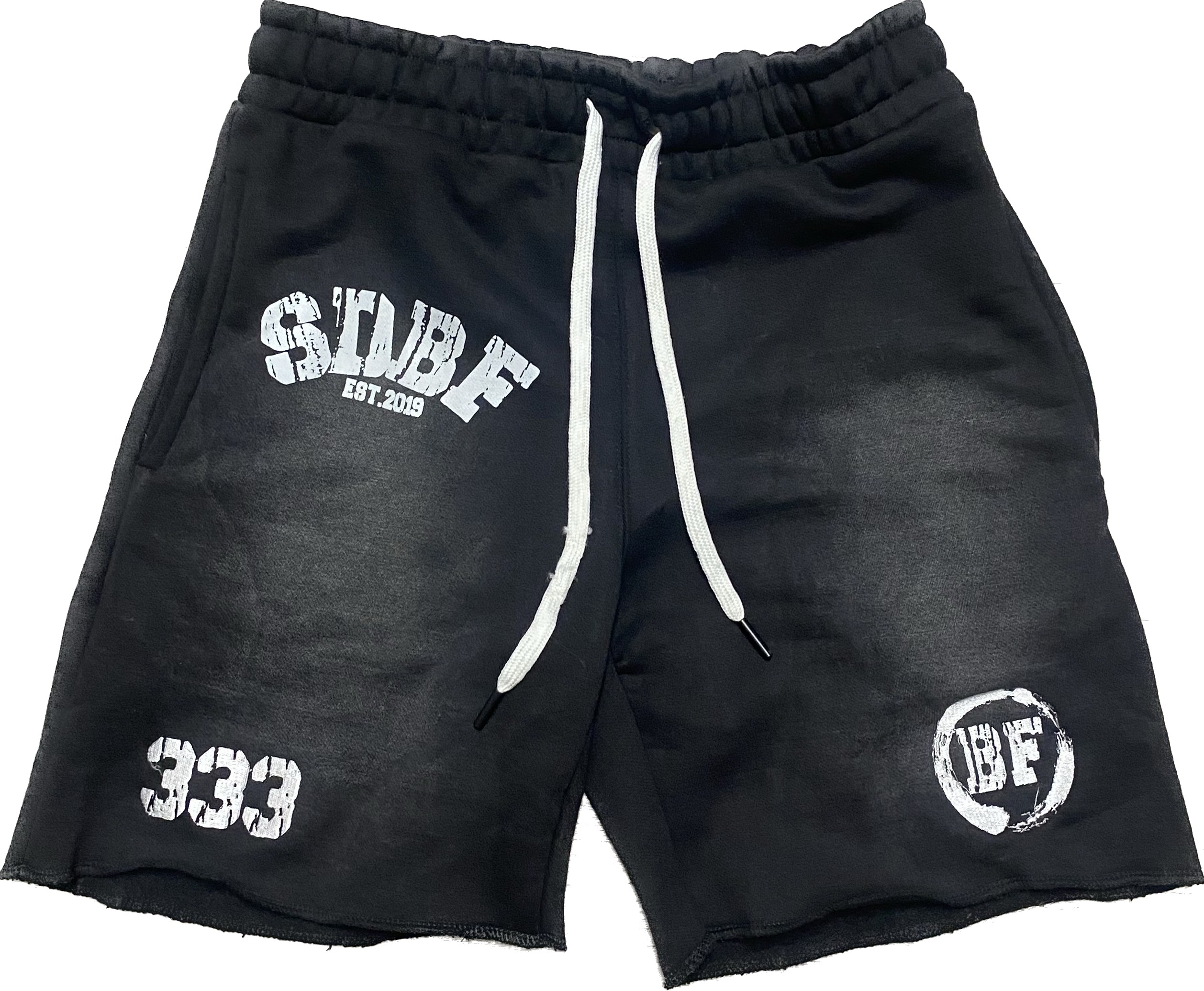 B&W Triple Logo Washed Mesh Shorts