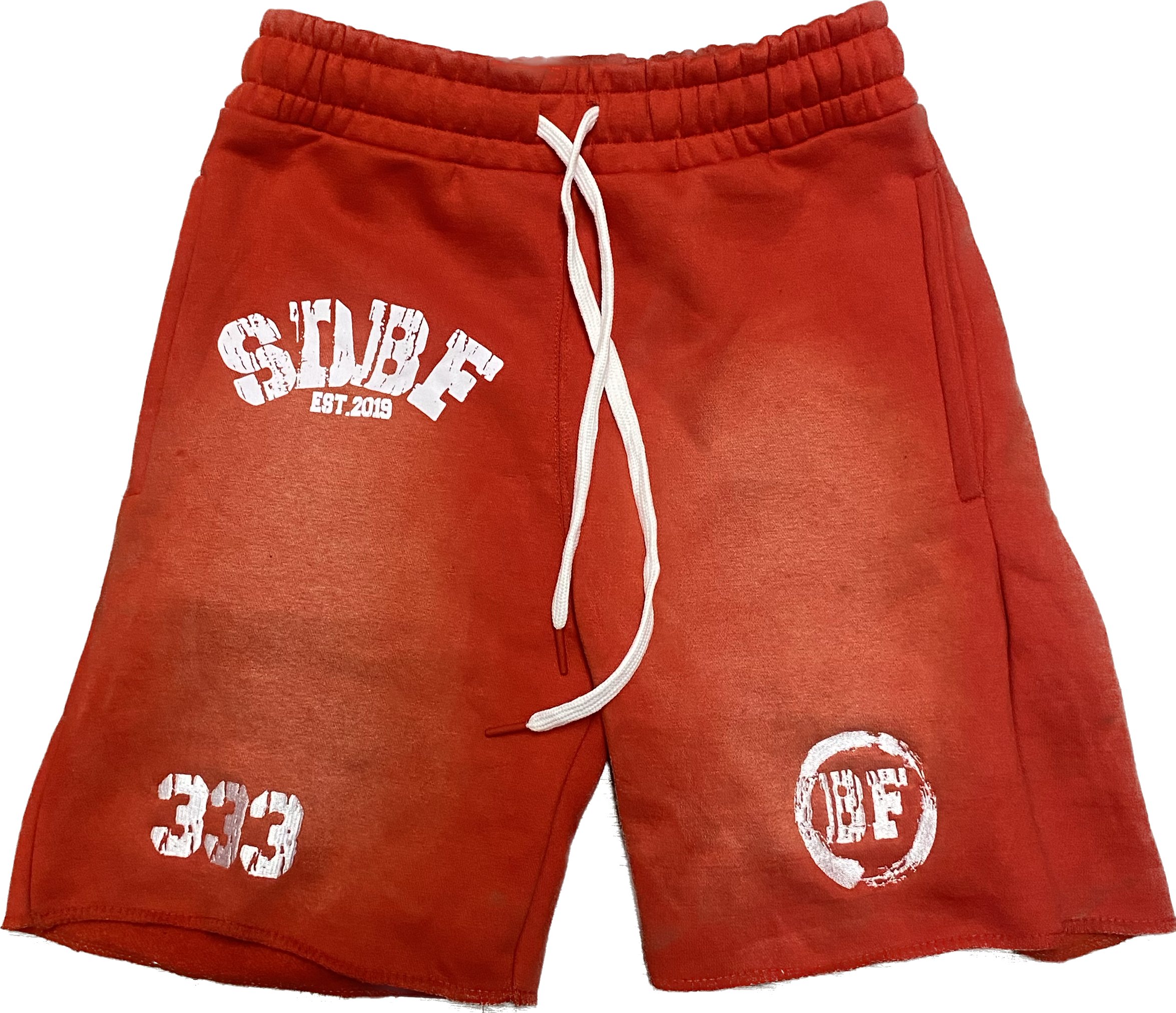 Red Triple Logo Mesh Shorts