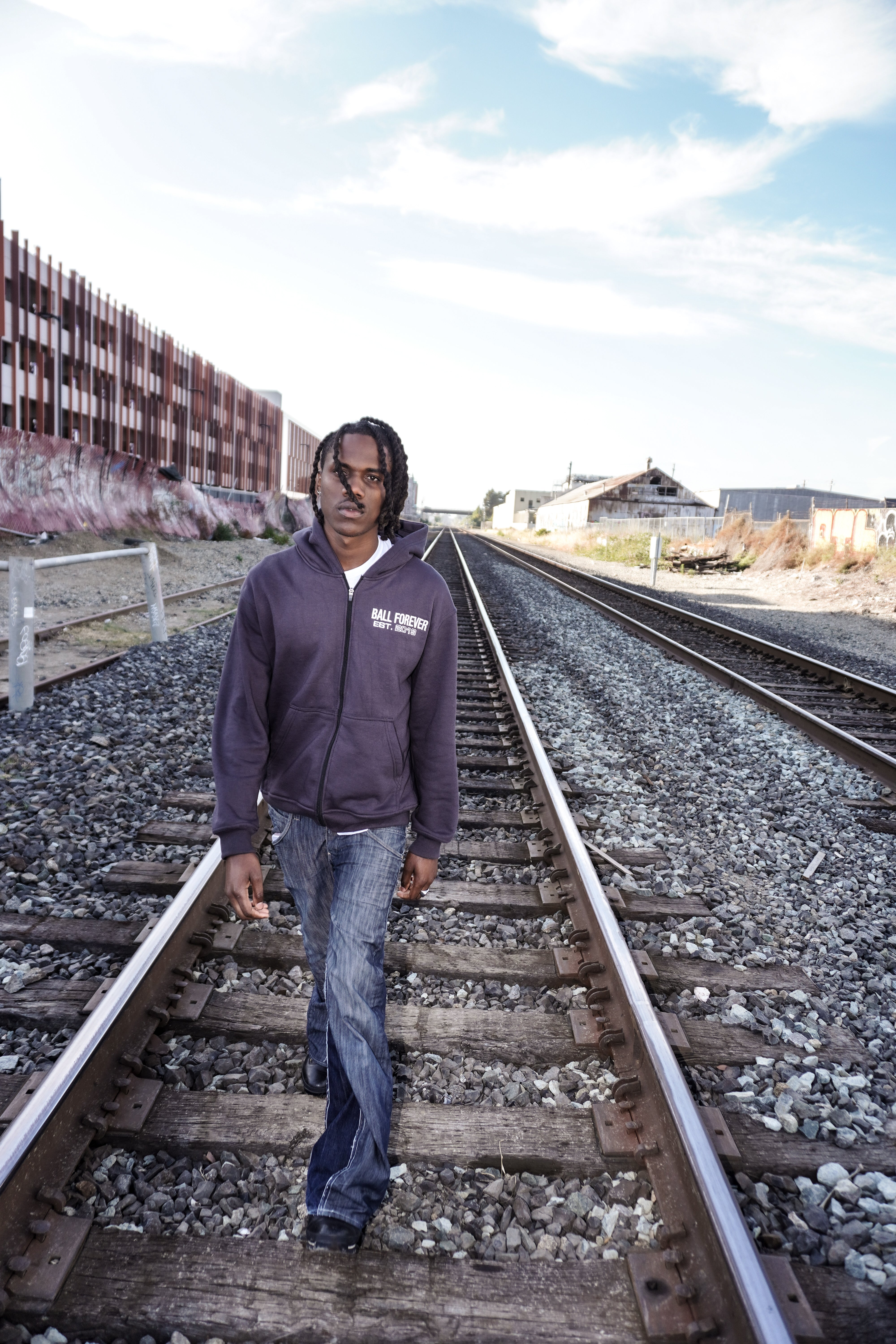 Ball Forever Est Dark Gray Embroidered logo Zip Up