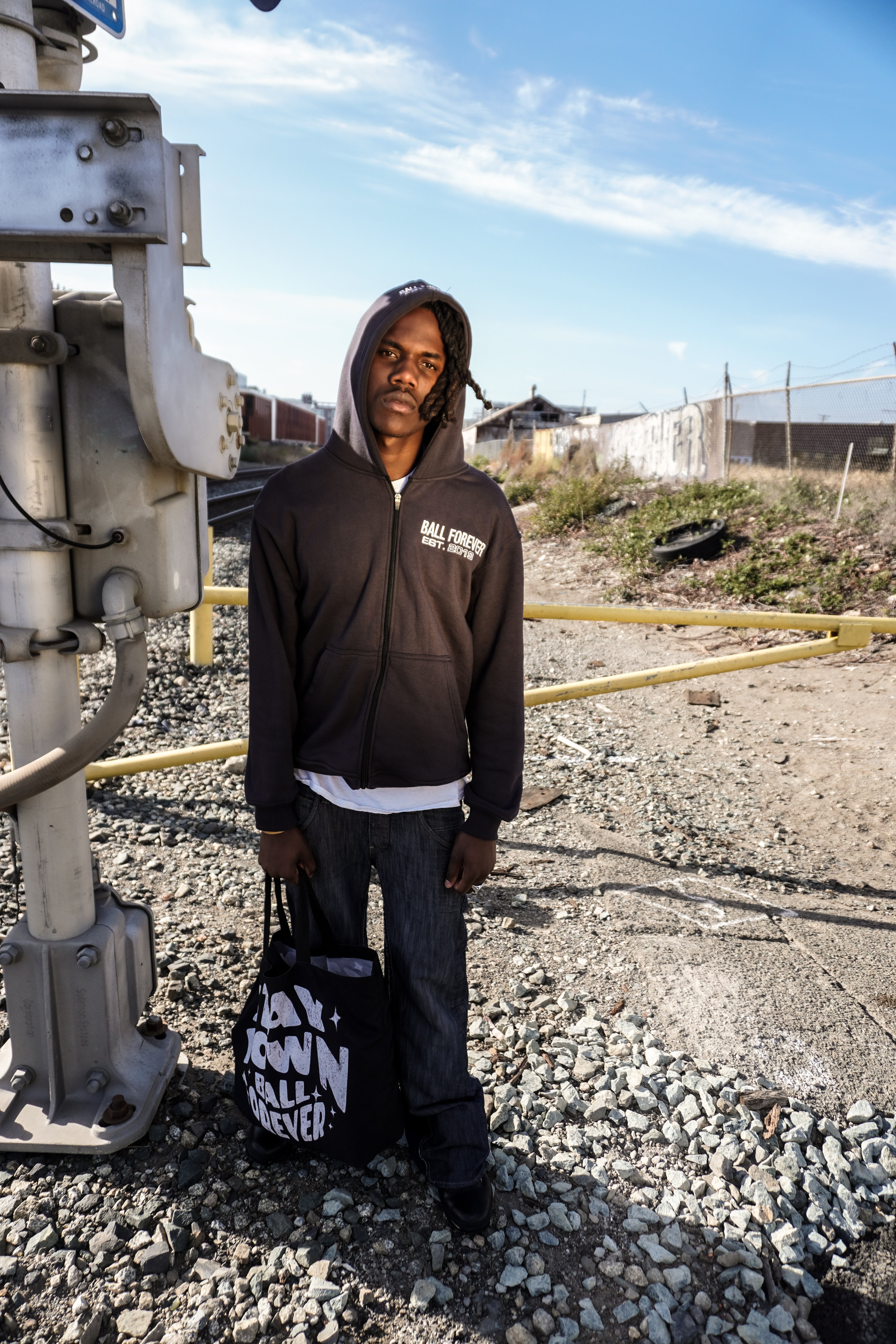 Ball Forever Est Dark Gray Embroidered logo Zip Up