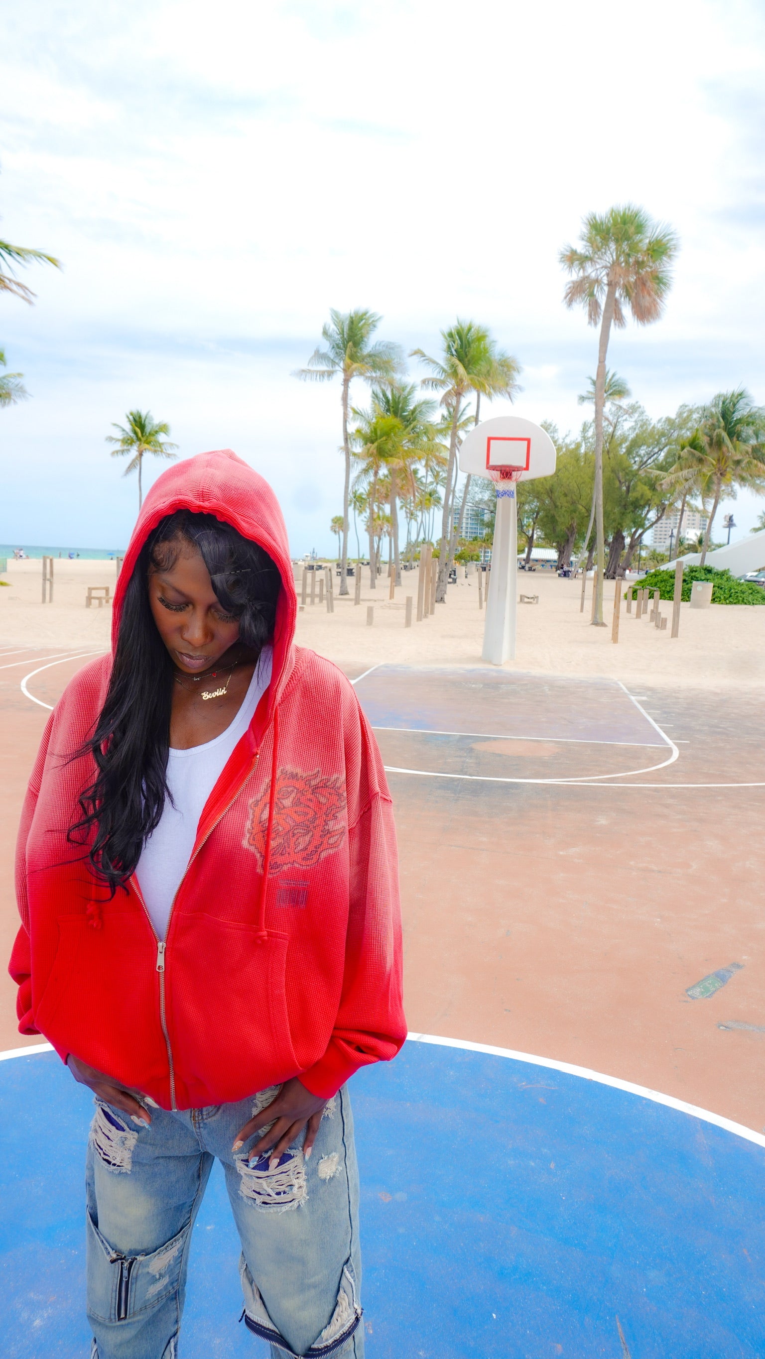 Thermal to be a kid zip up (red)