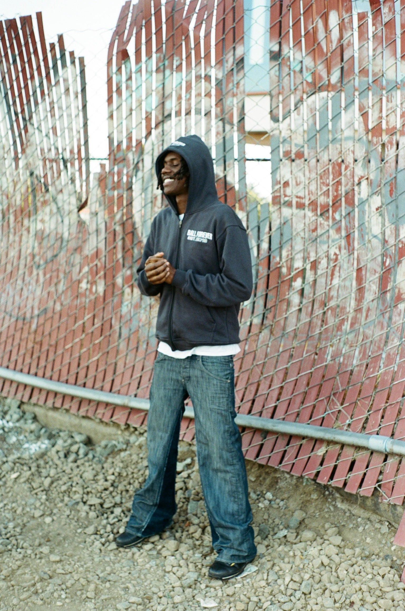 Ball Forever Est Dark Gray Embroidered logo Zip Up